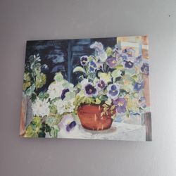 Lighted Canvas Potted Plant 