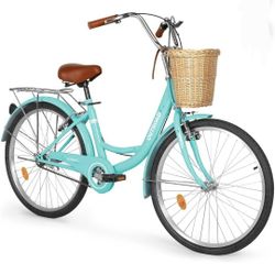 Cruiser Bike, 24 inch Beach & City Cruiser Bicycle for Adult Men and Women with Carbon Steel Frame