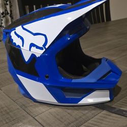 Fox V1 REVN Open Face Helmet, BLU YL