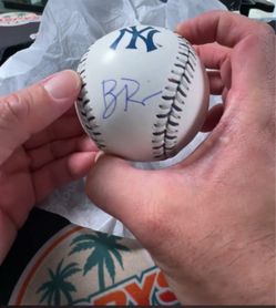 Fanatics Ben Rice Team Logo and stitching signed ball