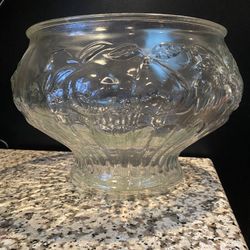 clear glass punch bowl