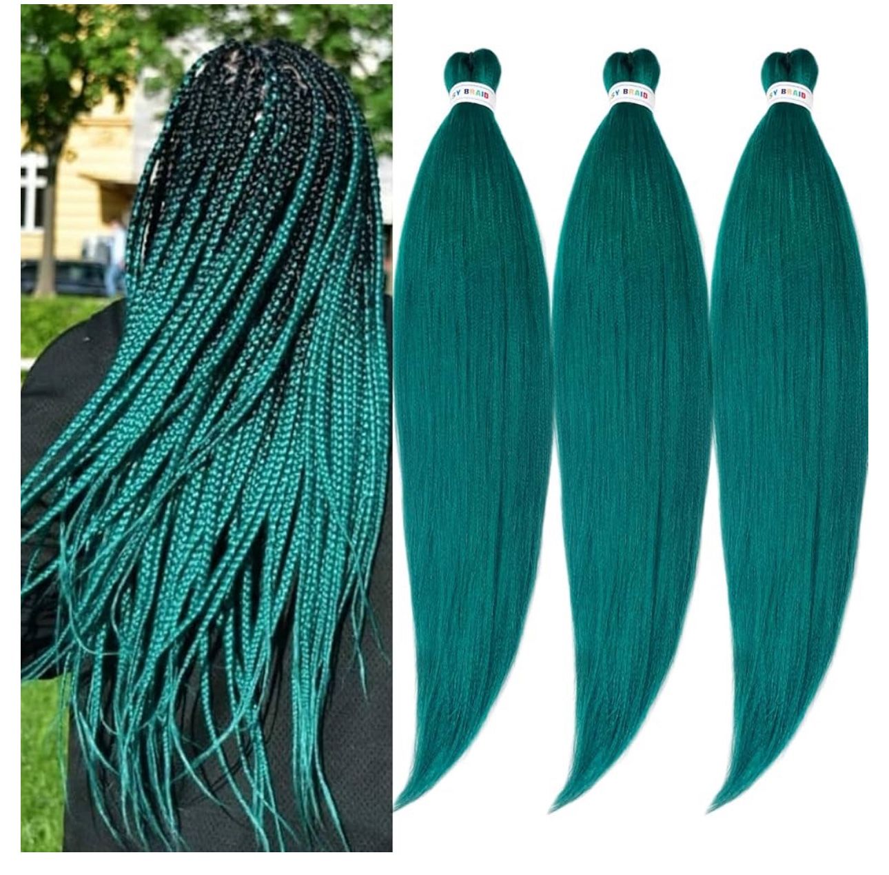 2 Bundles Blue Braided Hair Extension