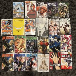23 MANGA BOOK LOT JAPANESE ANIME Naruto, AOT, One Punch Man Tokyo Ghoul  Parasyte for Sale in Chicago, IL - OfferUp