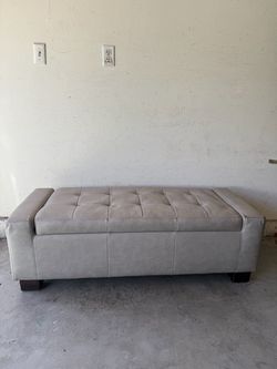 Faux Leather Storage Bench