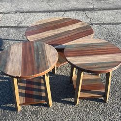Round Wood Table Set
