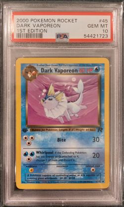 PSA 10 Dark Vaporeon 1st Edition Pokemon Rocket 2000