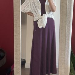 White House Black market convertible maxi dress NWT size XS color in empire plum model height 5’7