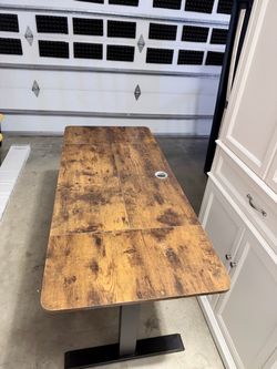 Wooden Desk With Heavy Duty Metal Legs