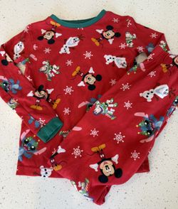 Disney 100 Size 8 Boys Christmas Theme Pajama Set Mickey Olaf Buzz Girls Sleep