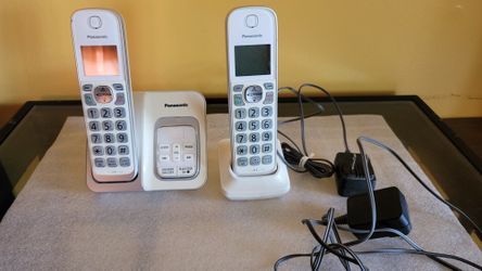 Panasonic  Expandable Cordless Phone - White, 2 Handsets 
