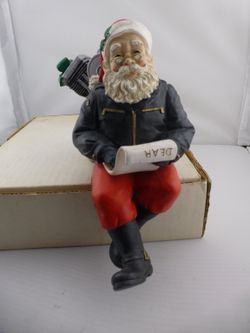 Harley-Davidson Biker Santa Claus Stocking Holder 1997 Licensed  - H2