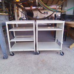 2 Estantes  Fuertes De Metal  24x18 Alto 33 