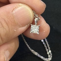 Princess Cut Diamond Necklace 