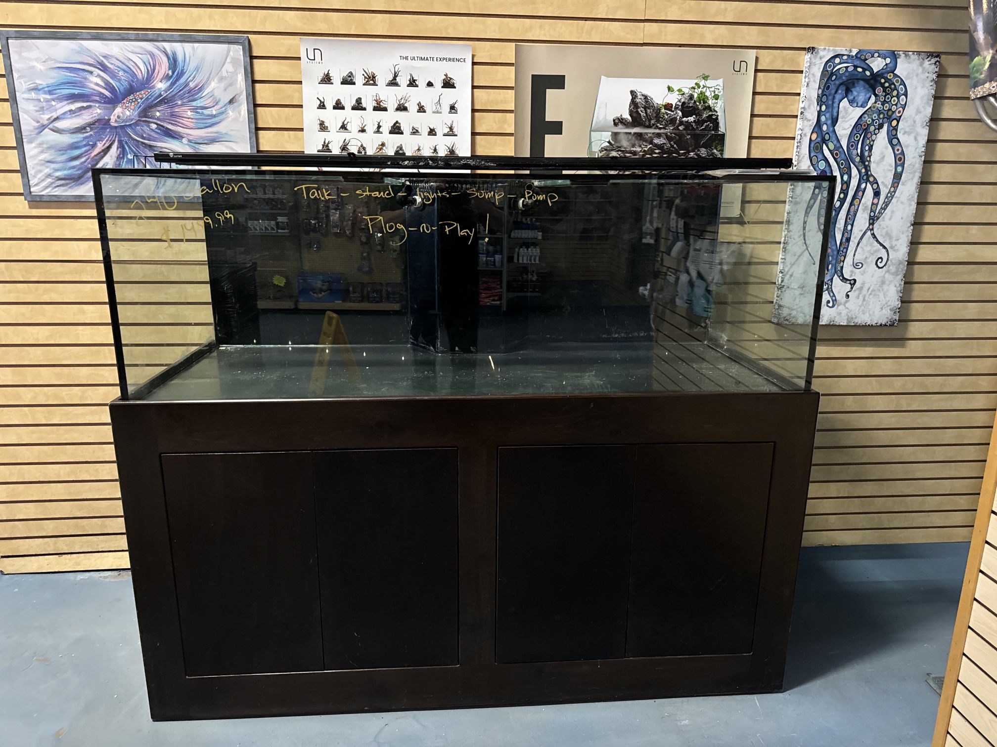 Star Fire Low Iron Rimless Glass Aquarium - 225 Gallon Tank + Stand, Sump, etc…!