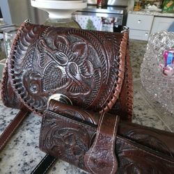 Leather Cross Body And Wallet 