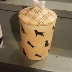 Dog Bone Storage Ceramic Dish W Cover