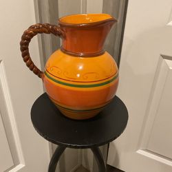 Celebrating Home 3qt. Stoneware Pitcher With Braided Handle 10x10x7" New No Box
