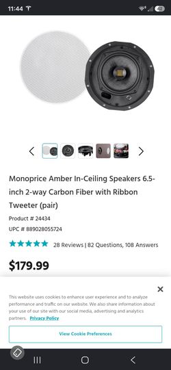 Monoprice 6.5" 2-Way In-Ceiling Speakers (pair) NEW!!!