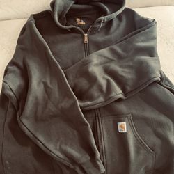 CARHART FULL ZIP HOODIE GREEN MEN’S Size XXL