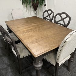 Furniture- 7 Pc Wood Dining Set- Mandeville