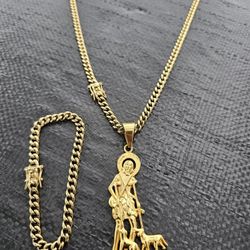 I Deliver I Ship 14k Gold Plated Chain And Bracelet