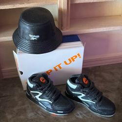 Reebok Black Miniature  Shoes With Bucket Hat