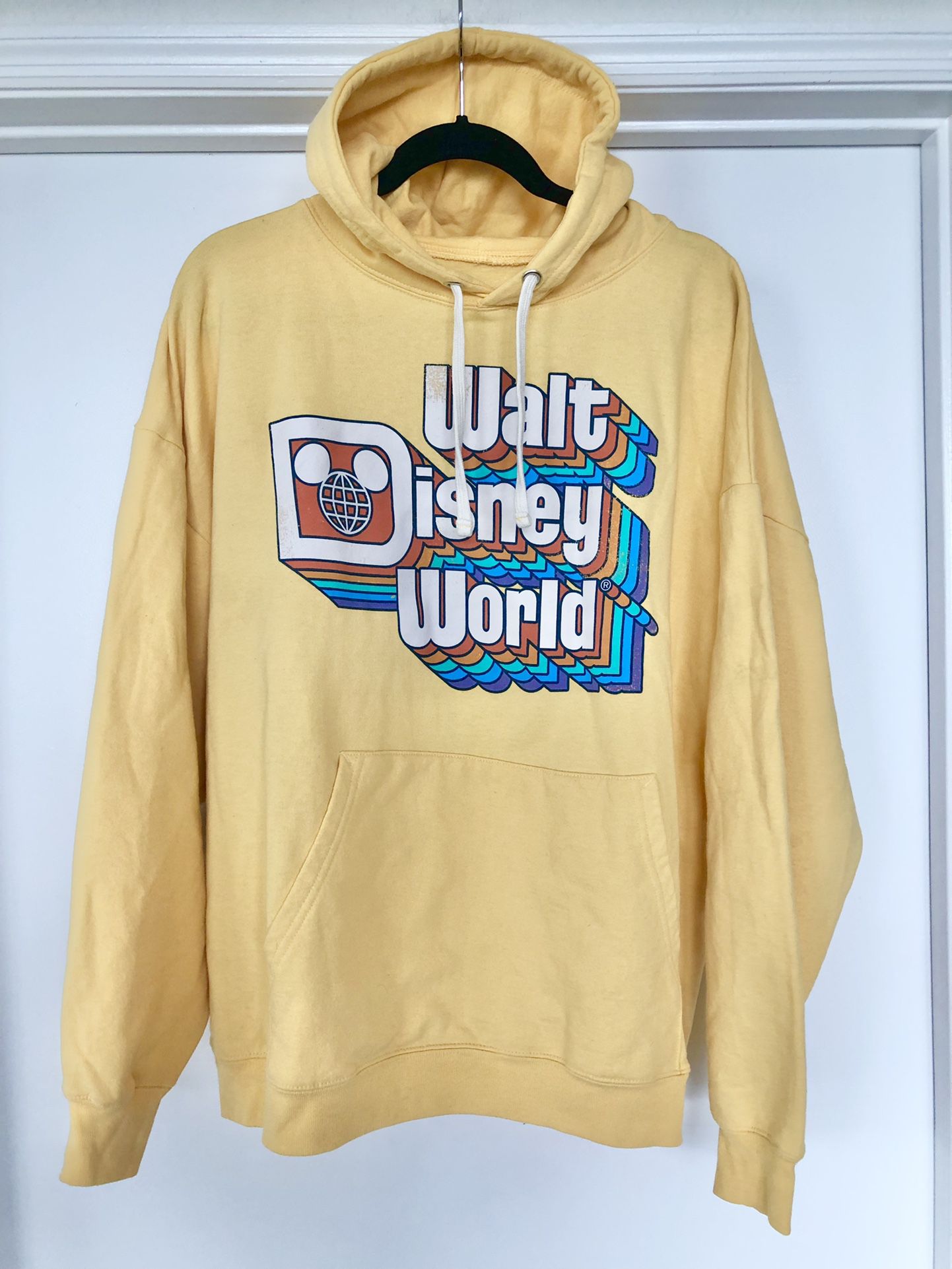 Disney Parks Walt Disney World Yellow Hoodie Sweat Shirt Size XXL