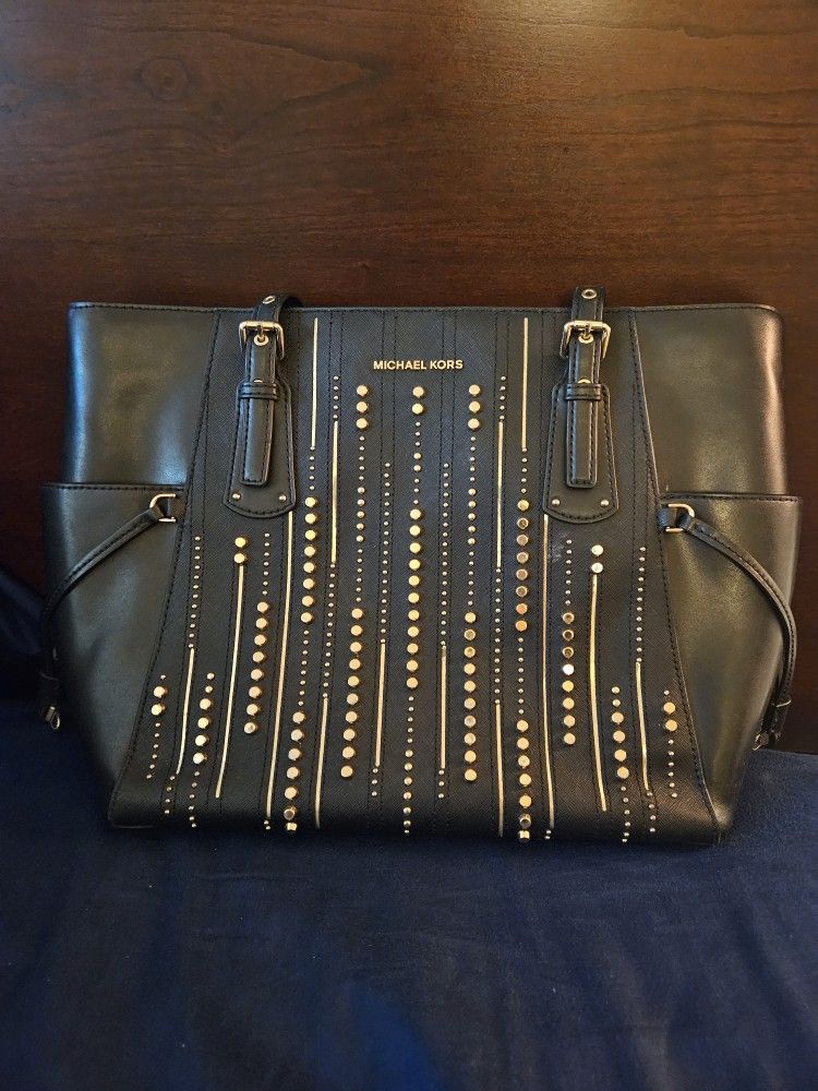Michael Kors Gold Studded Voyager Tote