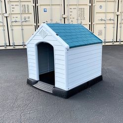 (New in box) $70 Plastic Dog House Medium size Pet Indoor Outdoor All Weather Shelter Cage Kennel 30x30x32”