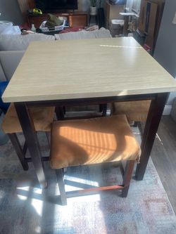 Bar Height Dining Table and Stools