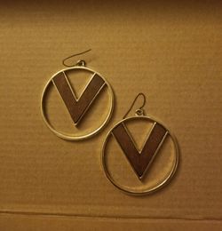 ARI Wood & Gold Colored Earrings