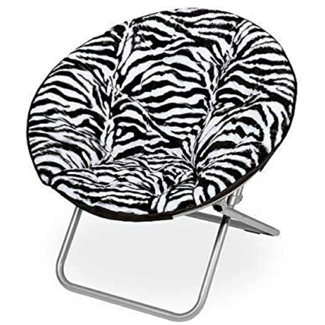 NEW Foldable Zebra Print Saucer Chair