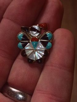 Vintage Zuni Thunderbird Pin 