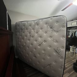 King Size Bed + Mattress And Box Springs