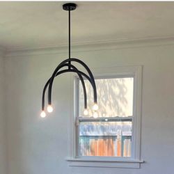 Scott Living Hadden 6-Light Black Chandelier – minimalist $50