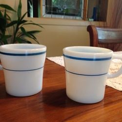 Two Vintage Pyrex Cup/ Small Mug For Coffee Or Tea Perhaps
