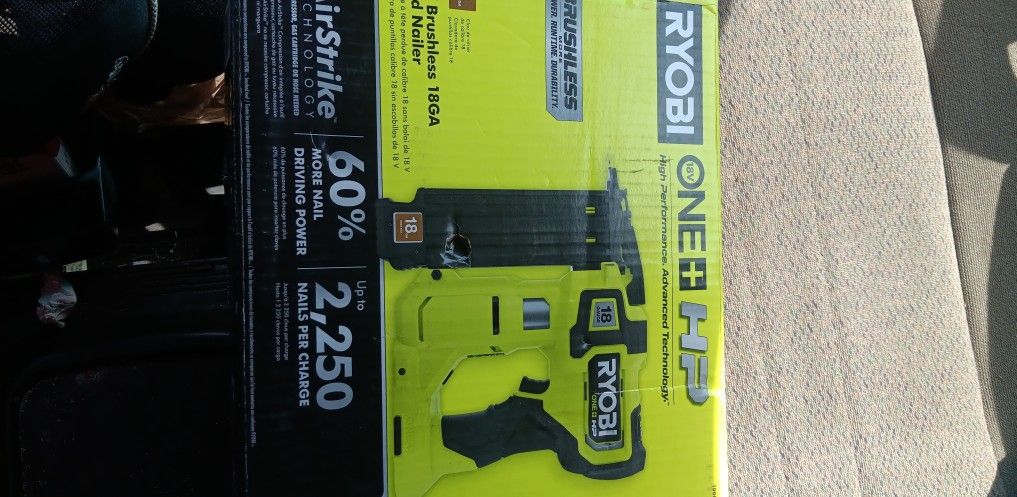 RYOBI 18V ONE+ HP 18G BRAD NAILER NEW $100 FIRM