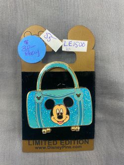 Disney Mickey Mouse Blue Glitter Purse Handbag LE1500 Limited Edition Pin
