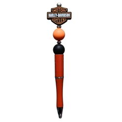 Harley Davidson Beaded Ballpoint Twist Pen Orange