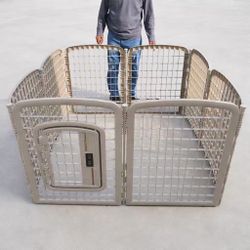 New In Box 34 Inch Tall 8 Panel Resin Plastic Dog Pet Exercise Playpen Fence Kennel Enclosure Crate Barrier Adjustable Detachable 