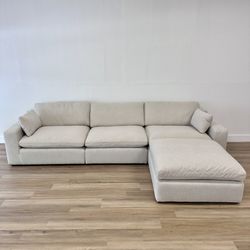 NEW Beige Linen Cloud Couch Sectional