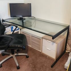 Metal And Glass Desk