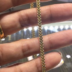 10k Gold Franco Bracelet With 8 Inch Long 3mm Wide Available In Stock .