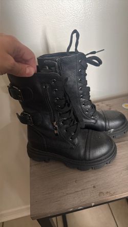 black combat boots