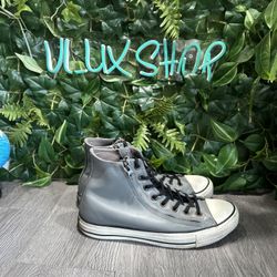 Converse Chuck Taylor Double ZIp Hi Leather Charcoal Grat 140003C Men's 8