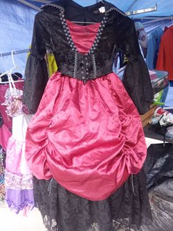 Gothic Victorian Costume Dress Black and Red Size 5-6