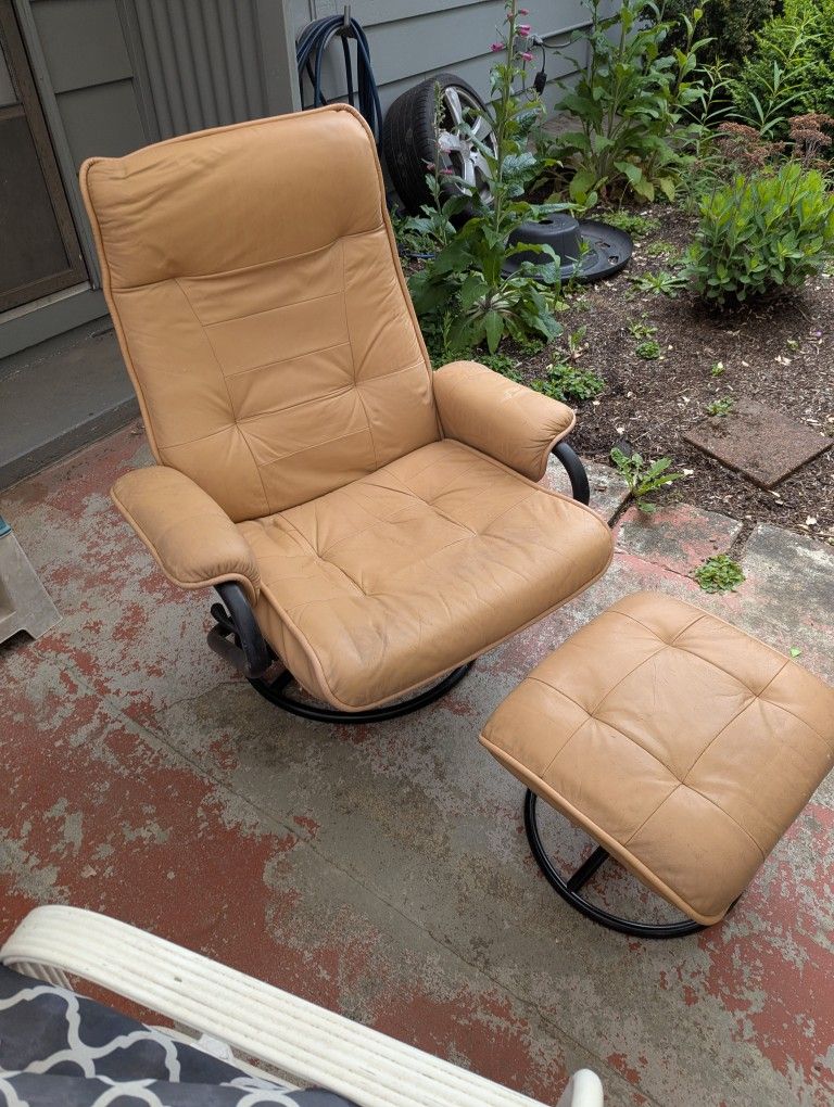 Swivel Armchair With Matching Foot Rest
