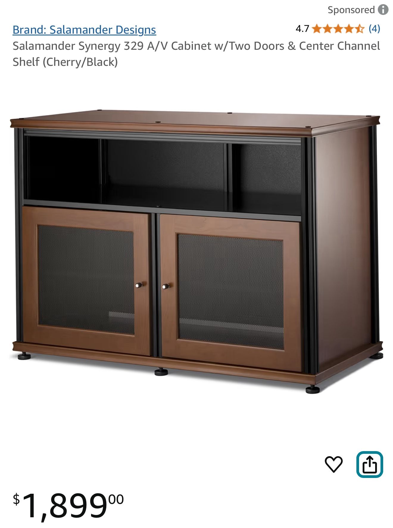 Salamander Synergy 329 Audio Video Cabinet Center Shelf