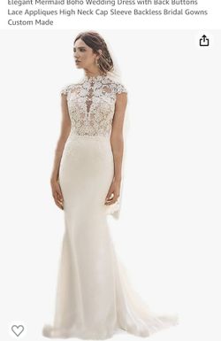 Elegant Mermaid Boho Wedding Dress Made