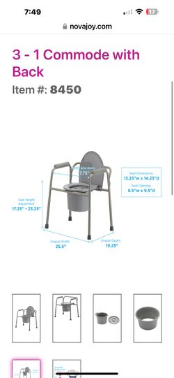Portable Commode Fit Over Toilet Handicap Adjustable Legs